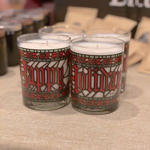 Upcycled Vintage Glass Soy Wax Candles—Set of 2